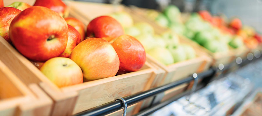 présentoirs pour fruits et légumes